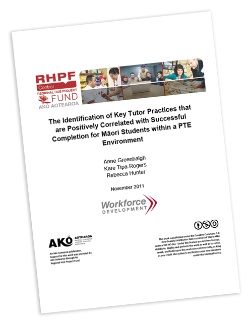 Key Tutor Practices for Māori Students in PTE report cover