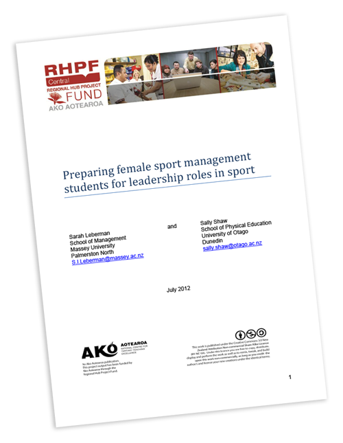 Female Leadership Roles in Sport report cover