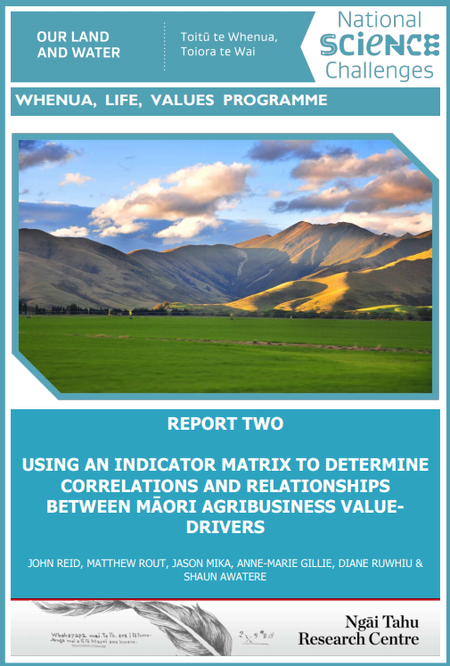 Whenua, life, values programme: Report two—Using an indicator matrix to determine correlations and relationships between Māori agribusiness value-drivers.