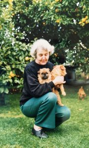 Aileen Claridge with her beloved Griffon dogs.